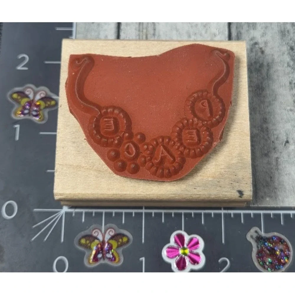 Stampin' Up! Peace String Necklace Corner 2007 Rubber Stamp #i119